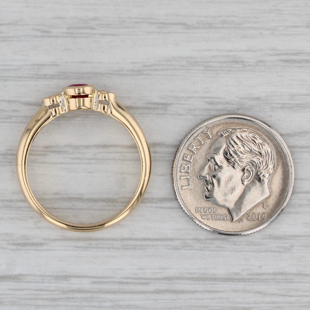 0.50ctw Ruby Diamond Ring 18k Yellow Gold Size 6