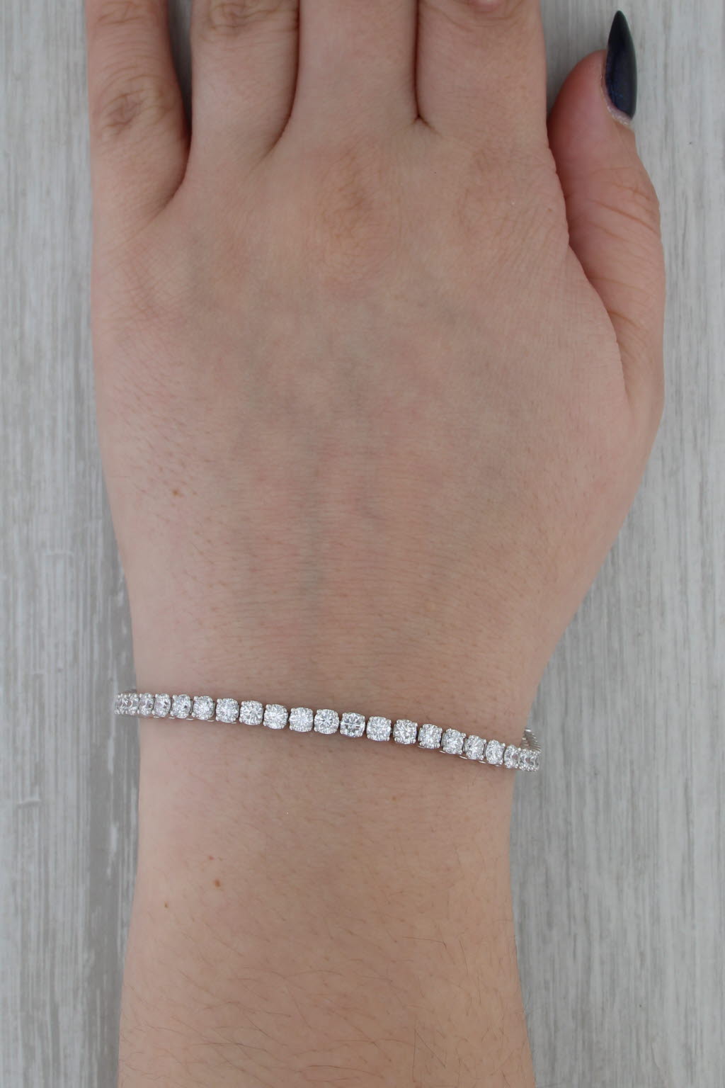 New 7.40ctw Lab Grown Diamond Tennis Bracelet 14k White Gold 7" 3.5mm