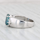 Light Gray 2.70ctw Oval London Blue Sapphire Diamond Ring 14k White Gold Size 4.25