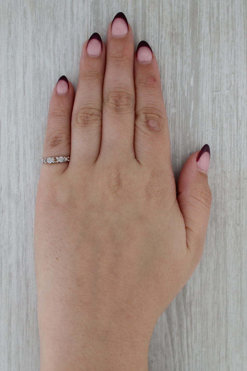 0.17ctw Diamond Stackable Ring 10k White Gold Size 5 Wedding Bridal Band