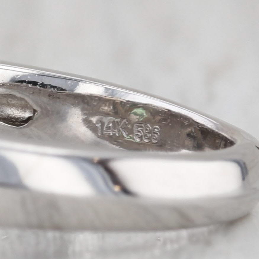 1.60ctw Green Zircon Diamond Halo Ring 14k White Gold Size 8 Engagement