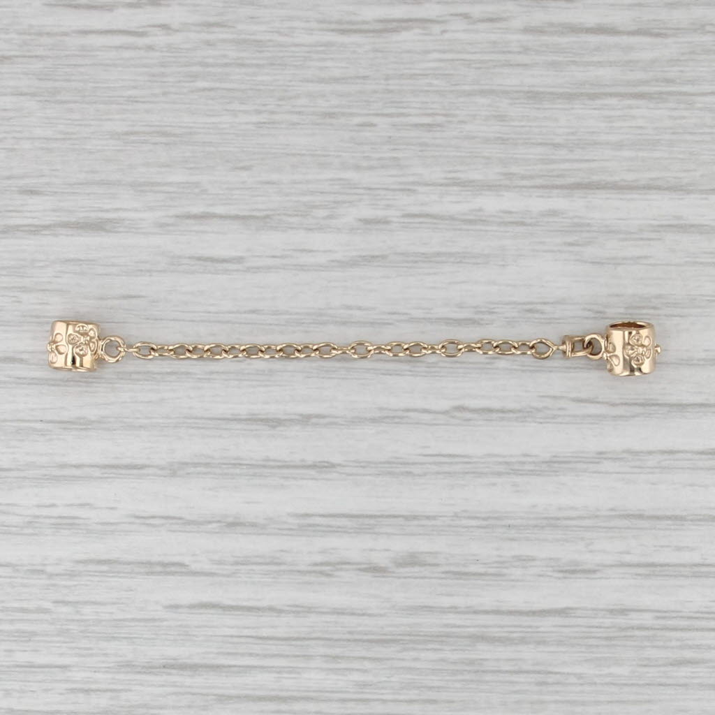 Authentic Pandora Gold Flower Safety Chain 750312-05 14k Floral Charm