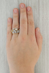 Rosy Brown 2.71ctw Abstract Diamond Ring 14k 2-Toned Gold Size 8.5 Cocktail Multi-Band