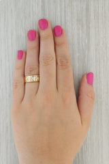 Dark Gray Diamond 3-Stone Band 14k Yellow Gold Size 8 Wedding Ring