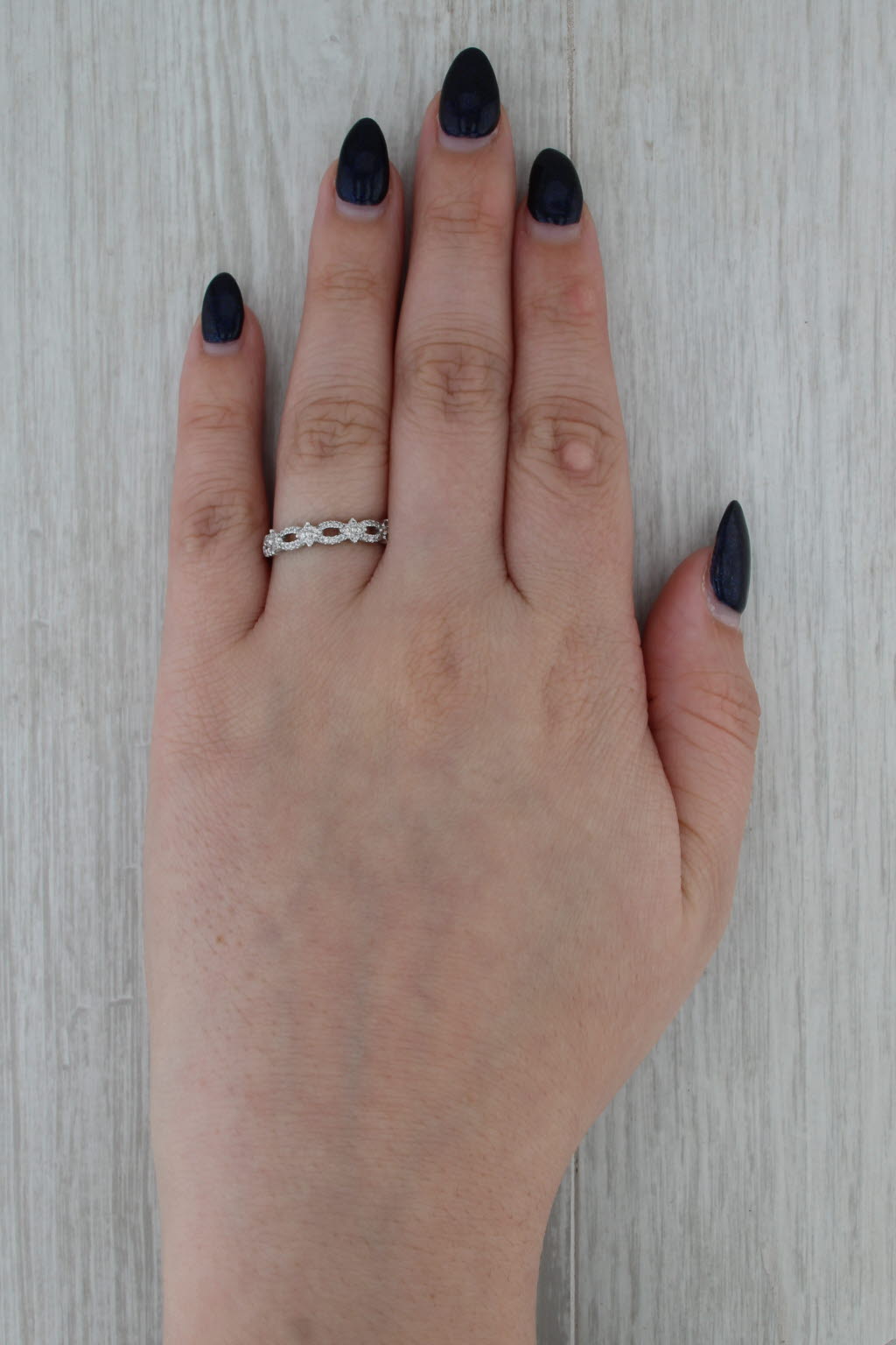 0.40ctw Diamond Wedding Annivesary Stackable Band 10k White Gold Size 7 Ring