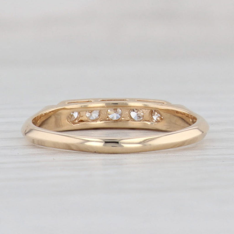 Light Gray 0.15ctw Diamond Wedding Band 14k Yellow Gold Size 7 Stackable Ring