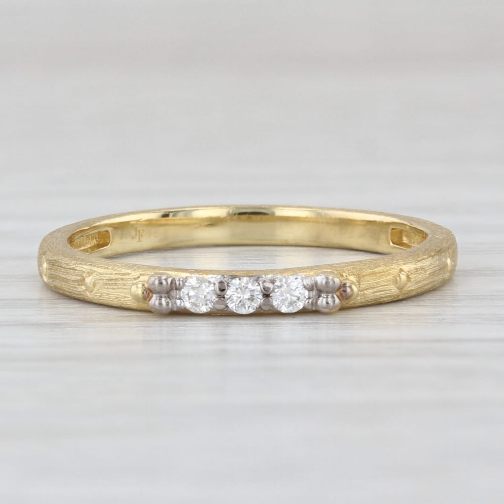 Jude Frances Diamond Ring 18k Yellow Gold Wedding Stackable Band Size 7.5