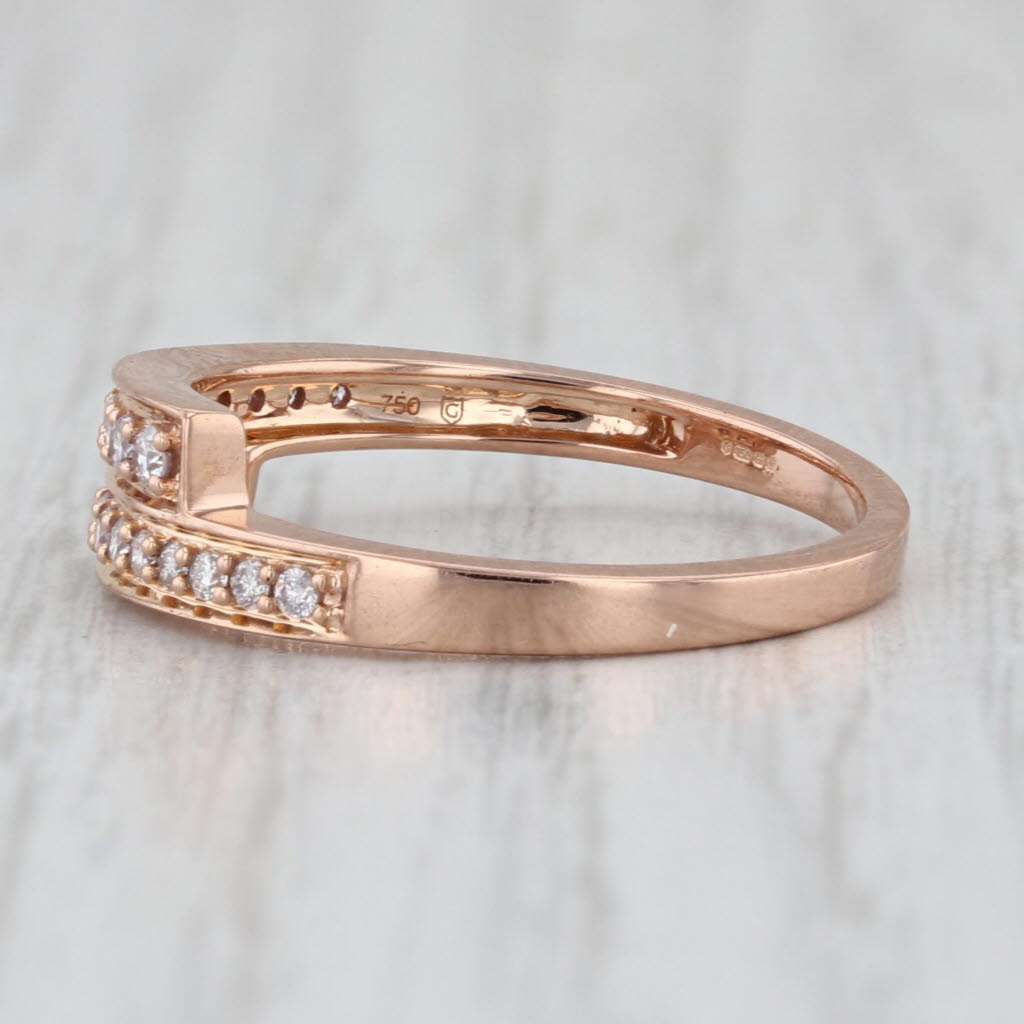 0.16ctw Diamond Bypass Ring 18k Rose Gold Size 7.25 Stackable