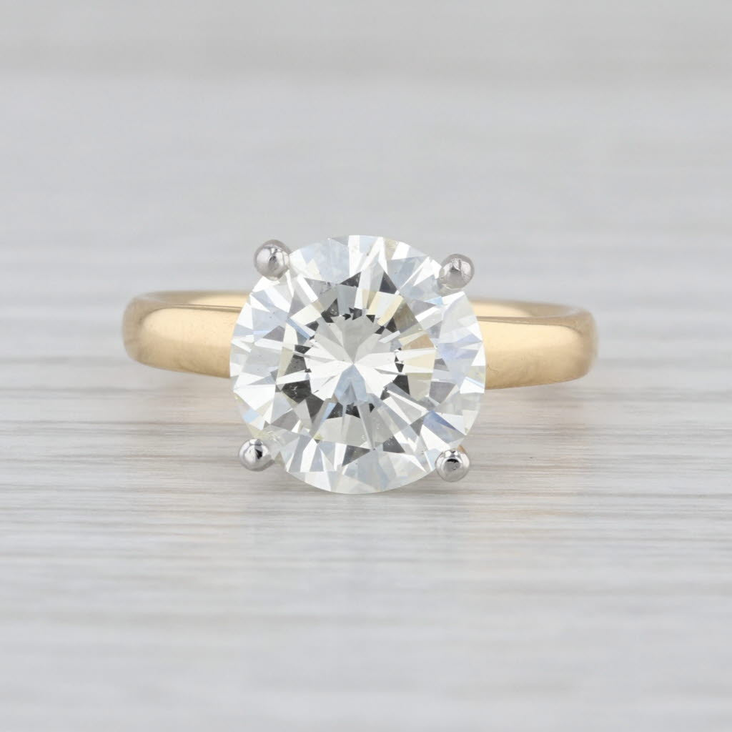 New GIA Round Diamond Solitaire Engagement Ring 18k Gold Platinum Size 6.5