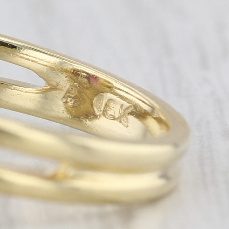 1.12ctw Ruby Diamond Ring 18k Yellow Gold Size 6.75