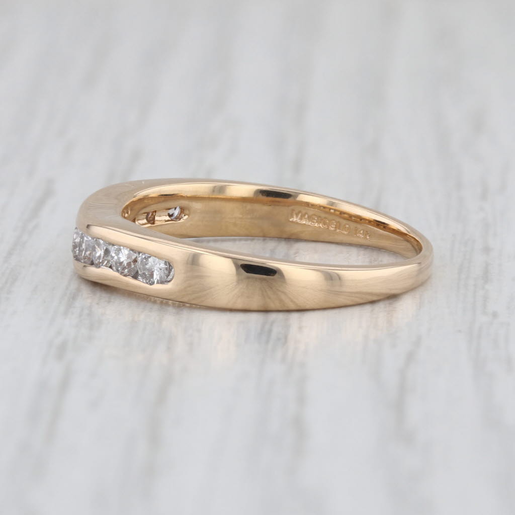 0.45ctw Curved Diamond Wedding Band 14k Gold Size 8.5 Anniversary Stackable