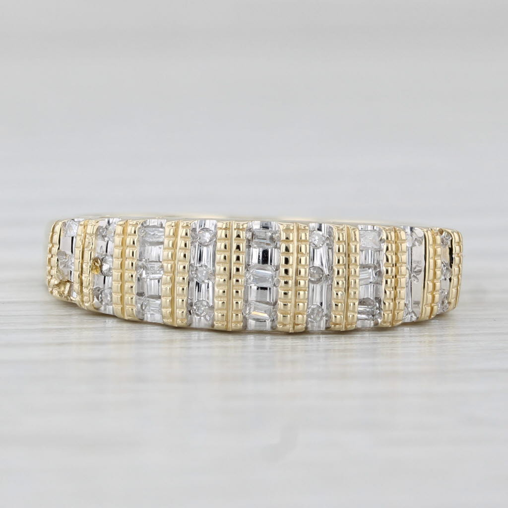 0.16ctw Diamond MOM Ring 10k Yellow Gold Stackable Band Size 7