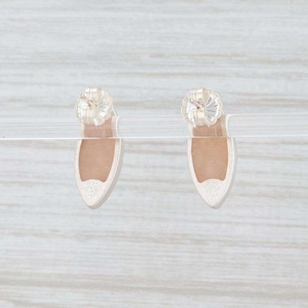 New Nina Wynn Sand Druzy Quartz Earrings Sterling Silver Marquise Drop