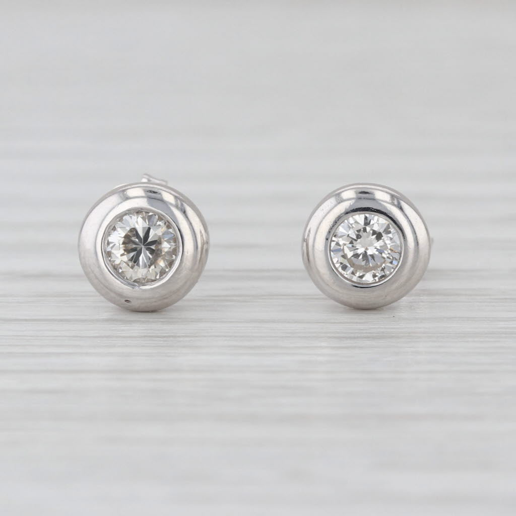 0.26ctw Round Diamond Solitaire Stud Earrings 14k White Gold Studs