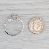 Gray 0.25ctw Diamond Cluster Ring 10k White Gold Size 8.25 Vintage