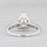 Light Gray Jabel 2.88ctw Pear Diamond Engagement Ring 18k White Gold Size 7 GIA Box Vintage