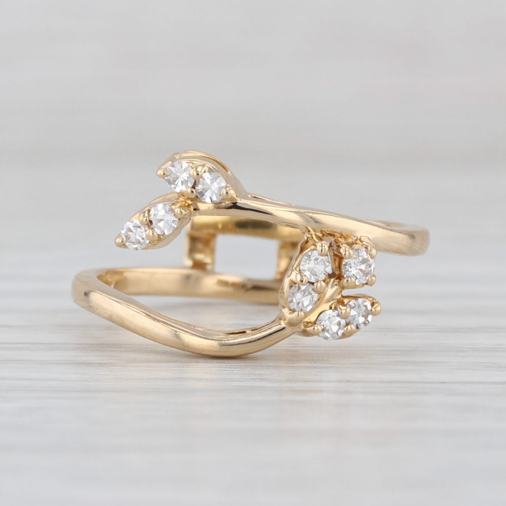 0.18ctw Diamond Ring Guard Enhancer Jacket 18k Yellow Gold Bridal Size 6.5