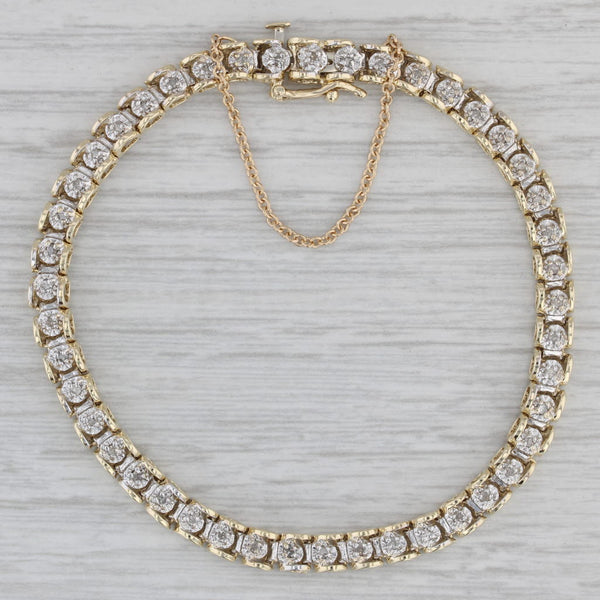 0.45ctw Diamond Tennis Bracelet 10k Yellow Gold 7" 4.4mm