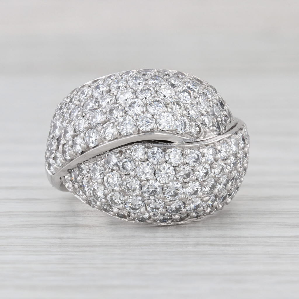 4.25ctw Diamond Pave Overlay Ring 14k White Gold Size 7 Cocktail