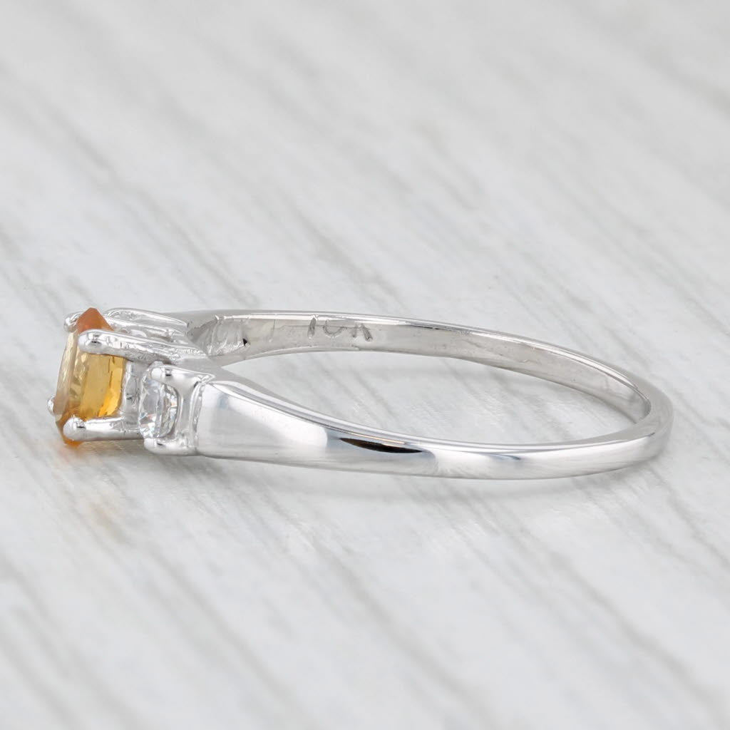 Light Gray 0.40ctw Oval Citrine Cubic Zirconia Ring 10k White Gold Size 6.25