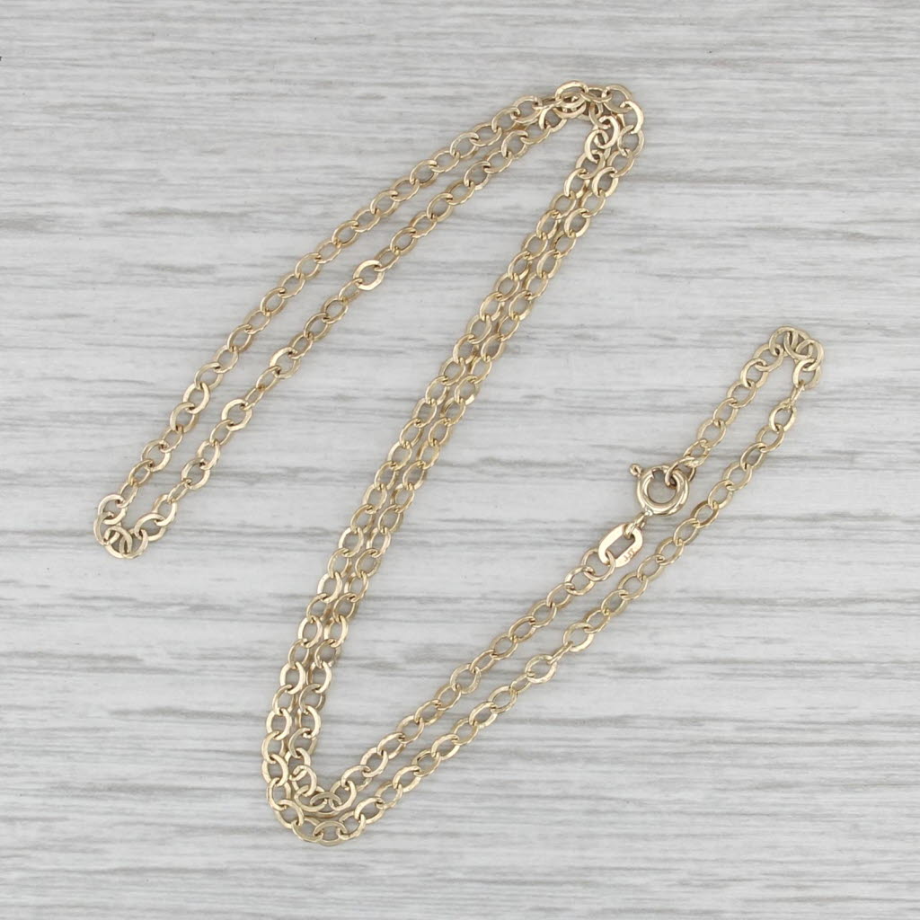 17" 1.8mm Cable Chain Necklace 14k Yellow Gold