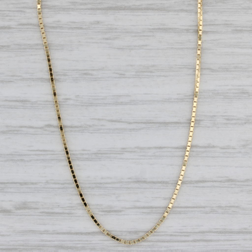 Gray New Box Chain Necklace 10k Yellow Gold 18" 0.9mm