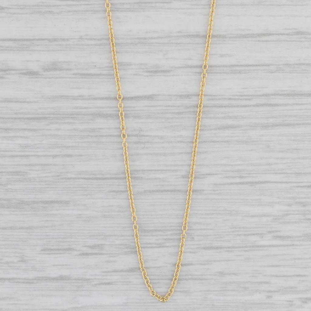 Gray New Cable Chain Necklace 14k Yellow Gold Adjustable 16-18" 1.1mm