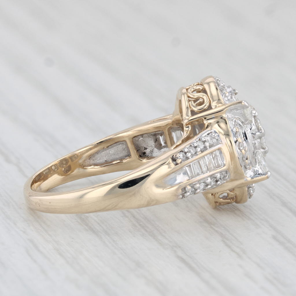 Light Gray 0.53ctw Diamond Cluster Ring 10k Yellow Gold Size 7