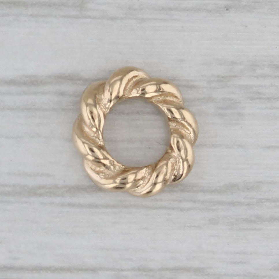 Gray Woven Gold Spacer Bead Charm 14k Yellow Gold