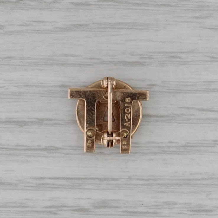 Alpha Omicron Pin 10K Gold Lab Created Ruby Vintage Sorority Badge