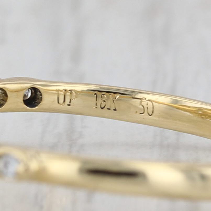 Forever Mark 0.85ctw Diamond Halo Engagement Ring 18k Yellow Gold Size 9 Cert