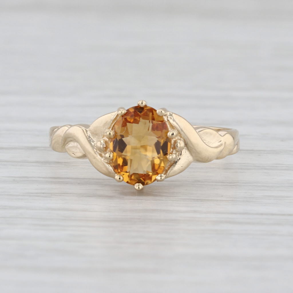 1ct Oval Citrine Solitaire Ring 9k Yellow Gold Size 8