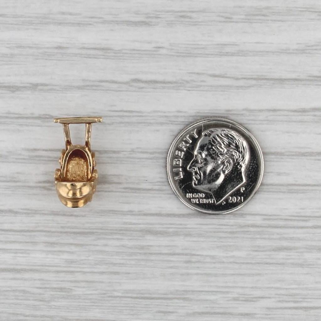 Vintage Baby Stroller Charm 14k Yellow Gold New Mom Small Keepsake Pendant