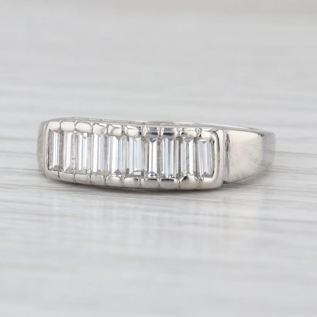 1.40ctw Diamond Anniversary Wedding Band 900 Platinum Size 7.5 Ring Stackable