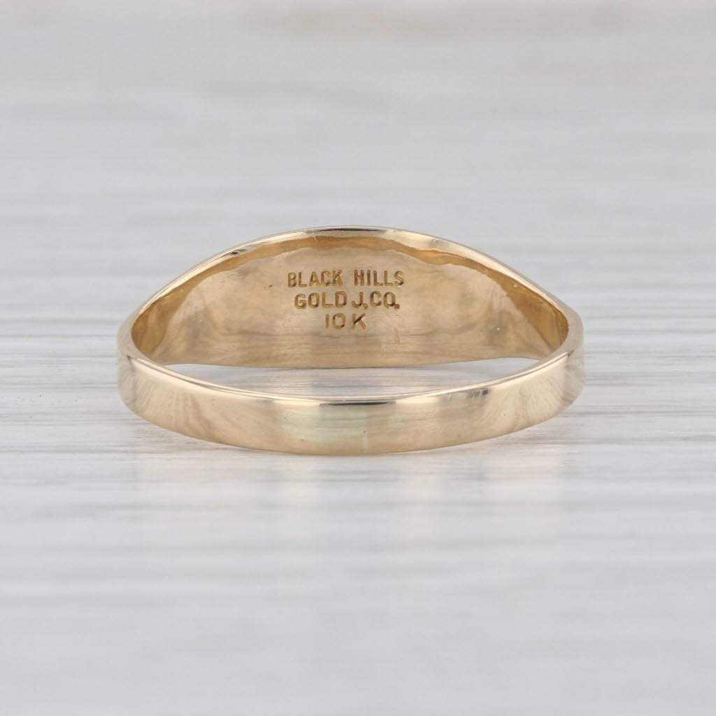 J Co Black Hills Gold Leaf Ring 10k Gold Stackable Band Size 7.5