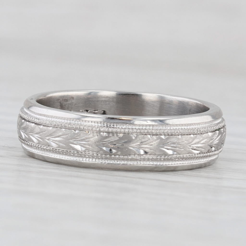 Light Gray Tacori Men's Wedding Ring Platinum Size 9 Band 5.8mm