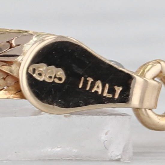 6.75" Woven Herringbone Chain Bracelet 14k Yellow Gold 3.7mm