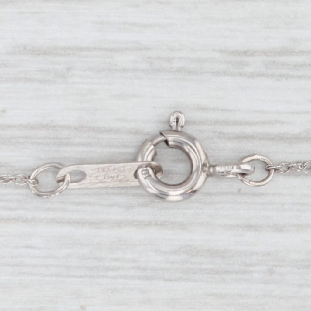 Light Gray Cultured Pearl Diamond Drop Pendant Necklace 10k White Gold 18.25" Rope Chain