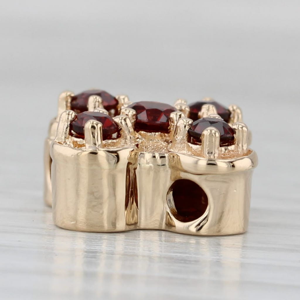 Gray 0.65ctw Garnet Slide Bracelet Charm 14k Yellow Gold Vintage Old Victoria