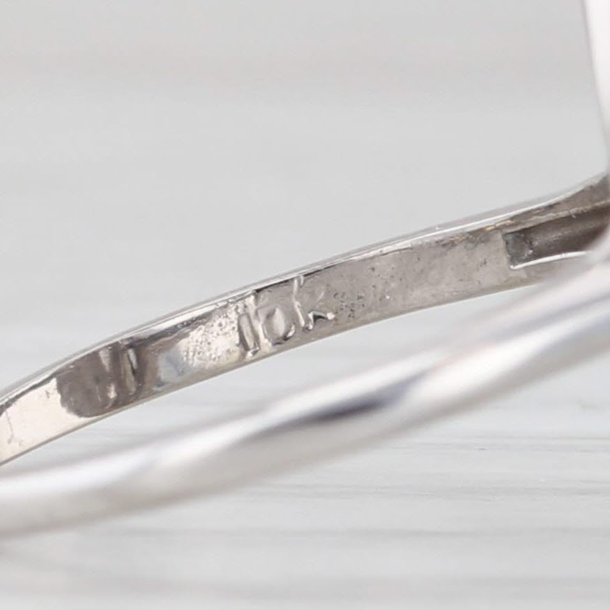Light Gray Vintage Princess Diamond Ring 10k White Gold Size 4.5 Marquise Shape