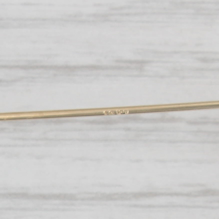 Light Gray Vintage Cultured Pearl Solitaire Stickpin 14k Yellow Gold