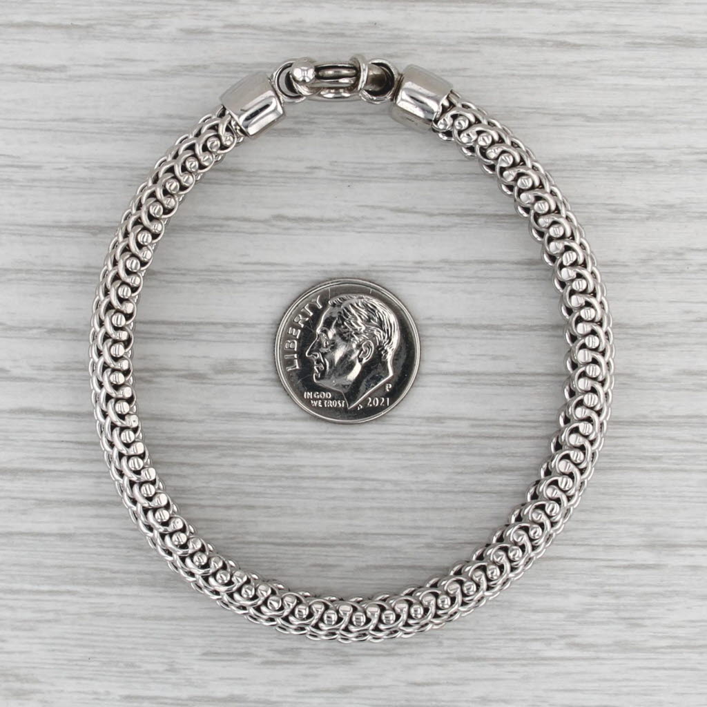 Mesh Chain Bracelet Sterling Silver 7" 12.8mm Italian