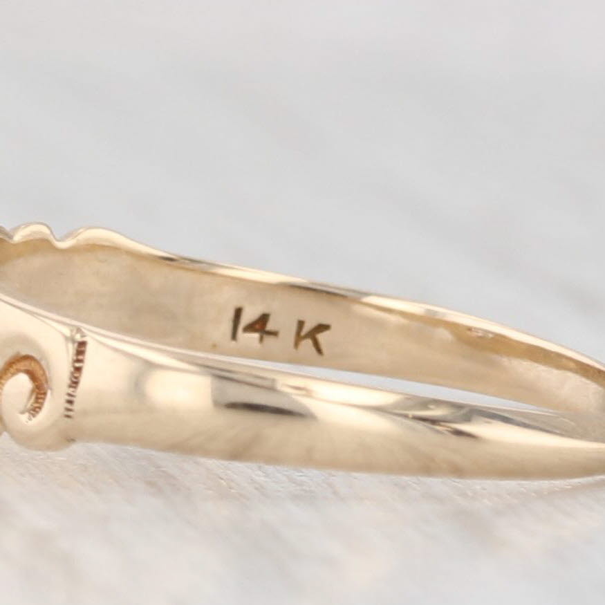 Light Gray Antique 0.15ct Diamond Solitaire Engagement Ring 14k Yellow Gold Size 7