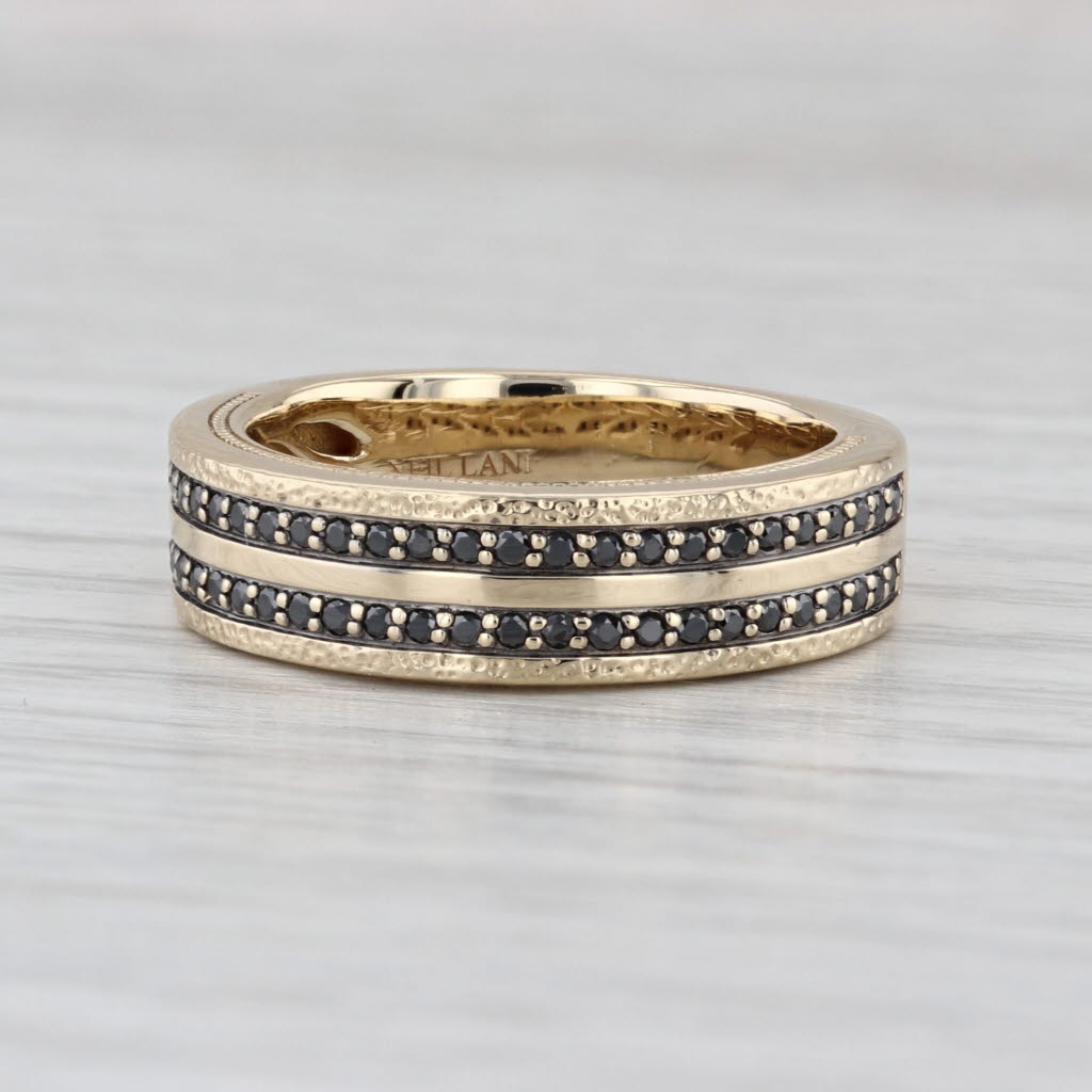 Neil Lane 0.24ctw Black Diamond Anniversary Wedding Band 14k Yellow Gold Size 8
