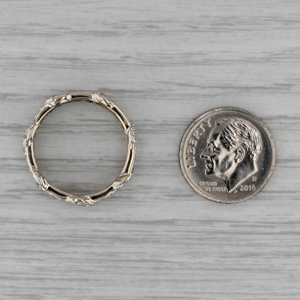 Vintage 0.48ctw Double Band Diamond Ring 18k White Gold Wedding Anniversary