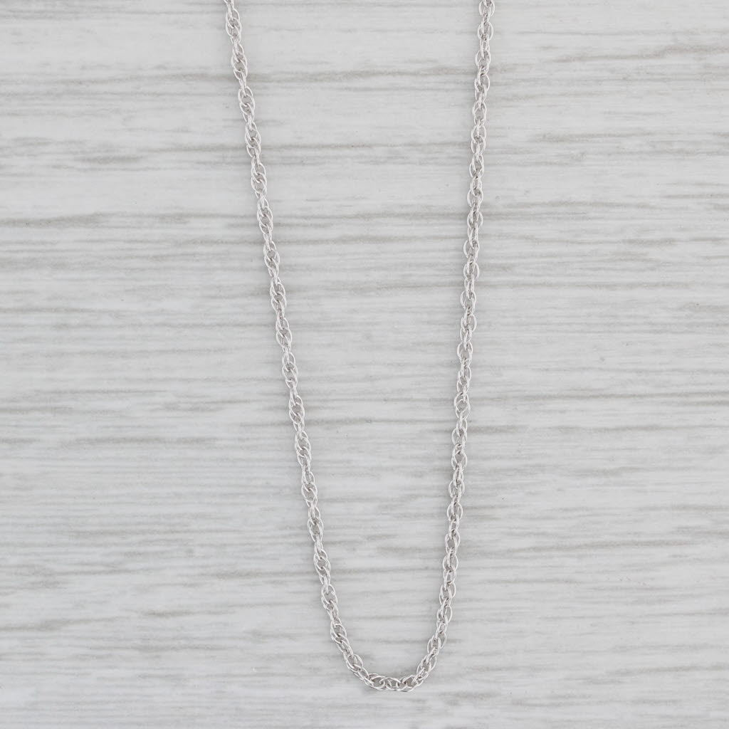 Light Gray Rope Chain Necklace 14k White Gold 17.75" 0.9mm