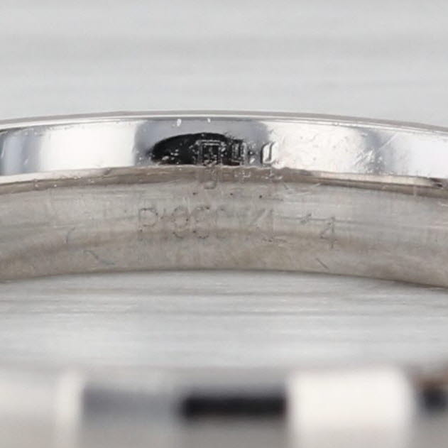 Beveled Band Ring 950 Platinum Size 6.5 Stackable Wedding Band