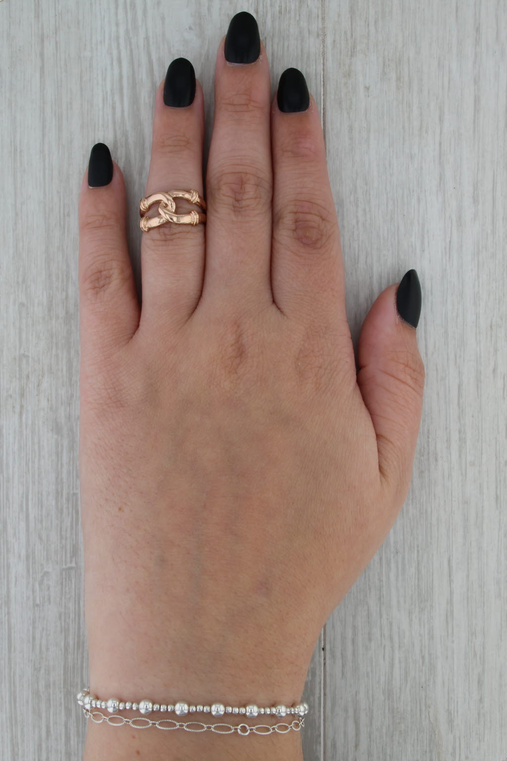 Rose Gold Interlocking Knot Ring 18k Size 5.25-5.5