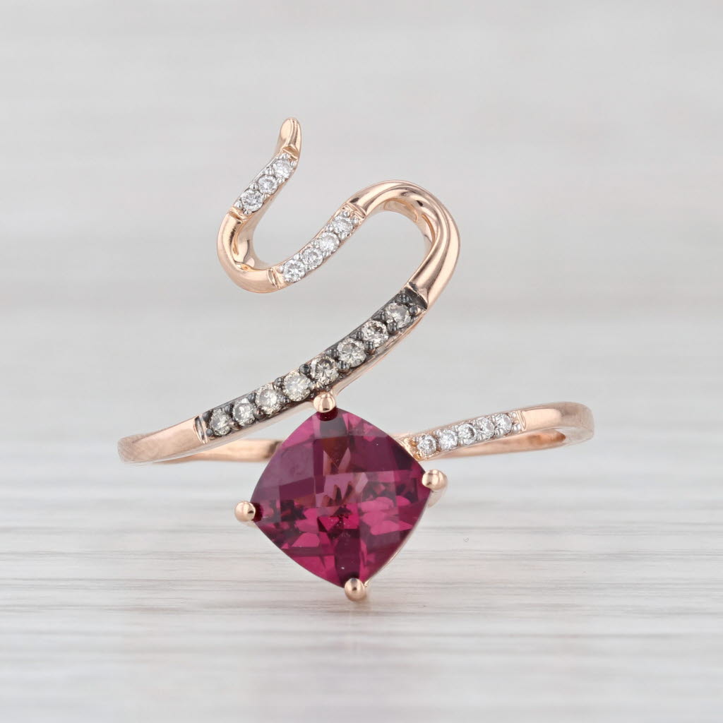Le Vian 1.91ctw Raspberry Garnet Diamond Snake Ring 14k Rose Gold Size 9.75