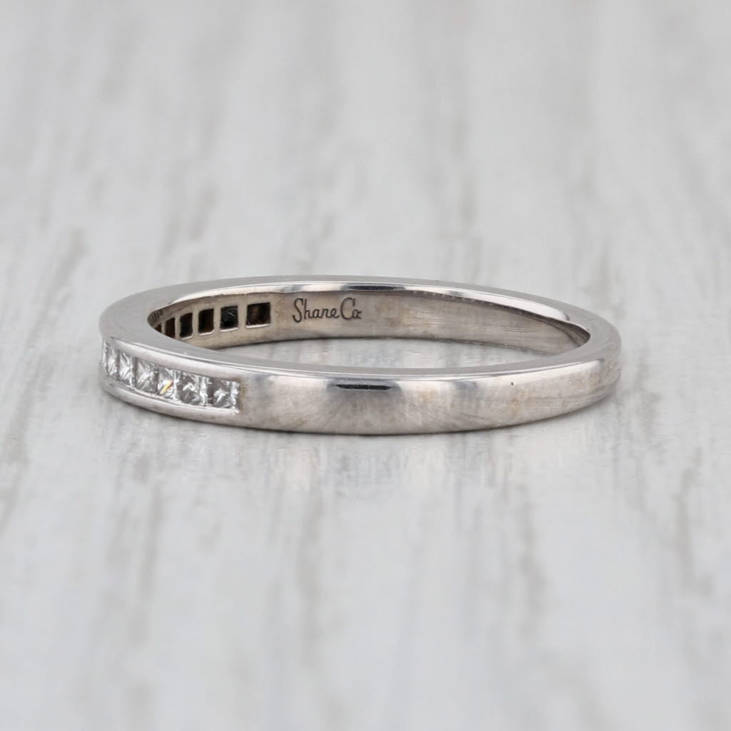 Shane Co 0.45ctw Diamond Wedding Band 14k White Gold Size 7 Stackable Ring